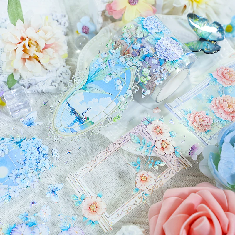 Rubans PET Mood Tape - Fenêtre Fleurie, Pour Journaling Et Carterie