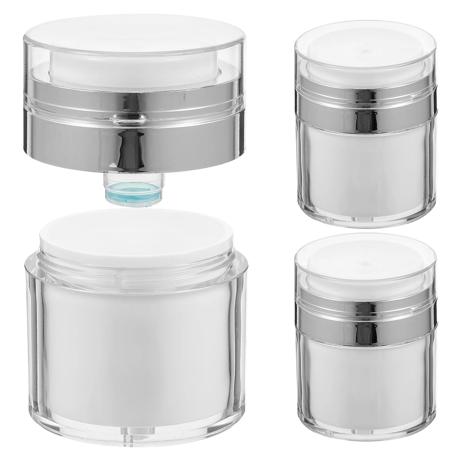 

3 Pcs Press Cream Jar Leakproof Sub Container Dispenser Lotion Airless Jars The Pet Travel