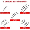 1/2/3/4/6PCS Car Wiper For Hyundai i20 PB 2008-2014 Front Rear Wiper Blades Brushes Auto Accessories 2008 2009 2010 2011 2012 3
