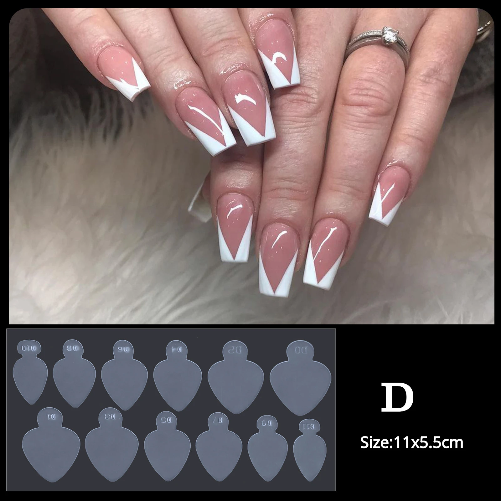 Dual Nail Forms Mould French Sticker Reusable Soft Silicone Pads for Nail Mold Gel Extension Quick Building Manicure Tools