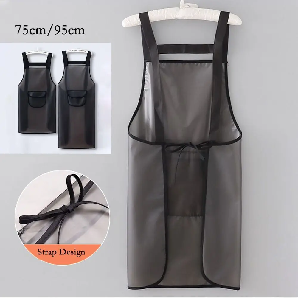 kitchen apron Waterproof Household PVC Oil Resistant Work Transparent Dirt-Proof Cleaning