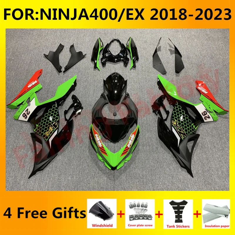 

NEW ABS Motorcycle Fairings Kit fit For Ninja400 EX400 EX Ninja 400 2018 2019 2020 2021 2022 2023 full fairing set black green