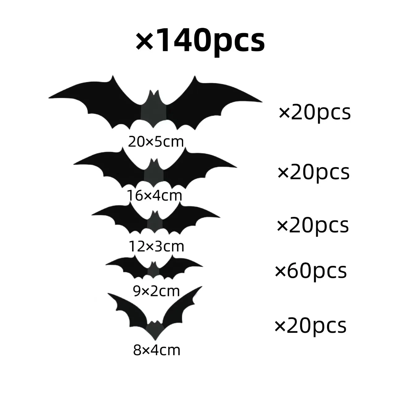 140pcs Black Bat