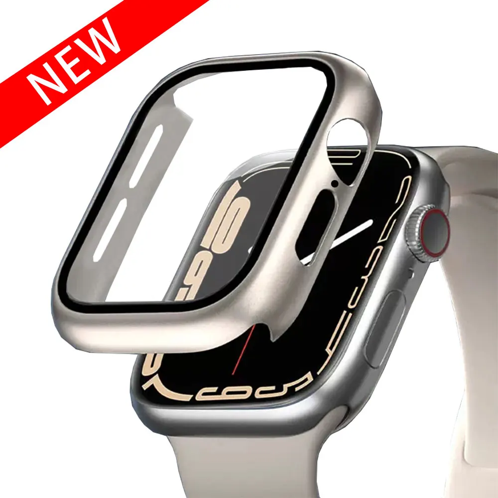 

Starlight Screen Protector For Apple Watch Case 44mm 45mm 41 40mm iWatch 6 SE 5 3 42mm 38mm Tempered Glass+Cover 7 8 Ultra 49MM