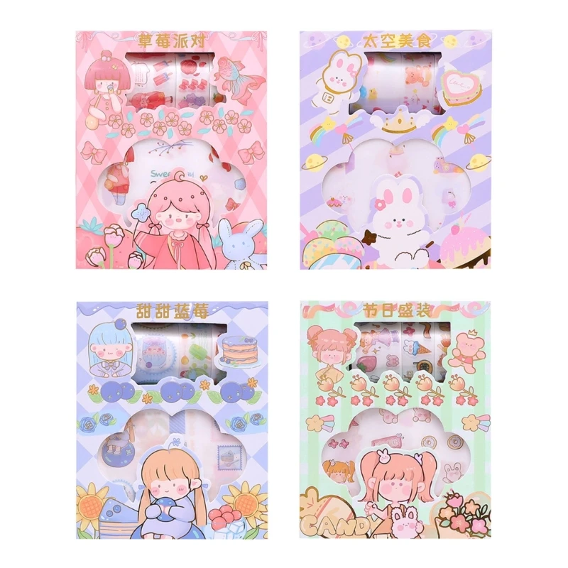 

Лента с рисунками Set 12 рулонов декоративной бумаги для скрапбукинга, DIY Arts-Crafts Y3NC