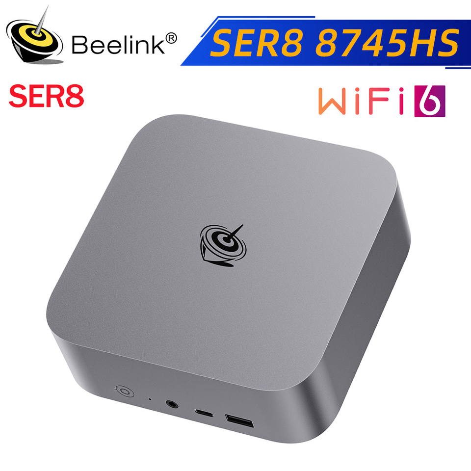 Beelink Mini PC SER8 AMD Ryzen 7 8745HS 24G 32G DDR5 1T NVME No AI Function PCIe4.0 SSD 2.5Gbps Desktop Gaming Home Computer
