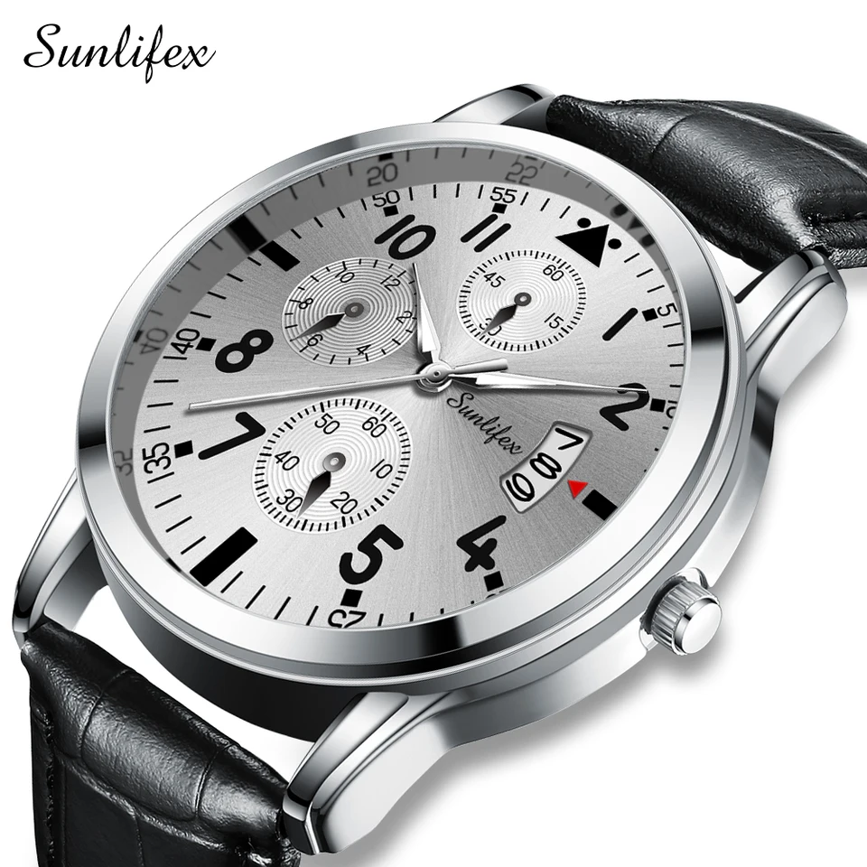 Sunlifex Men's Quartz Watch Leisure Business Leather Watch