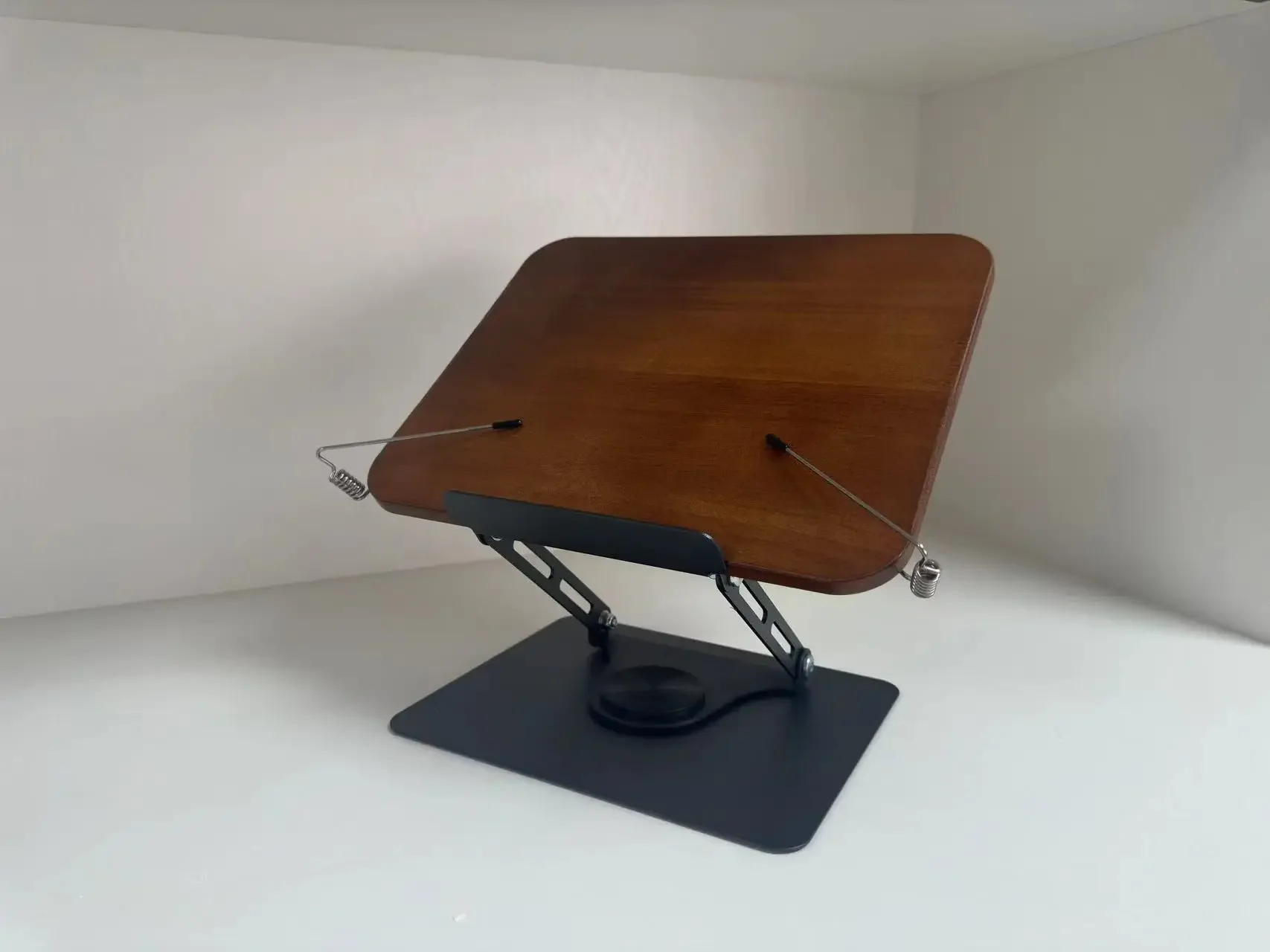 Rotating Wood Grain Reading Stand Childrens Reading Bookshelf Learning Multifunctional Lifting Notebook Support Stand