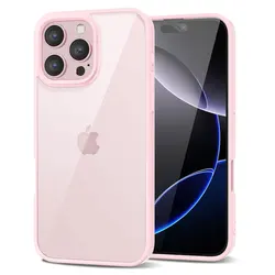 Vibrant Transparent Phone Case with Soft Bumper and TPU Back - iPhone 14 Pro (Pink)