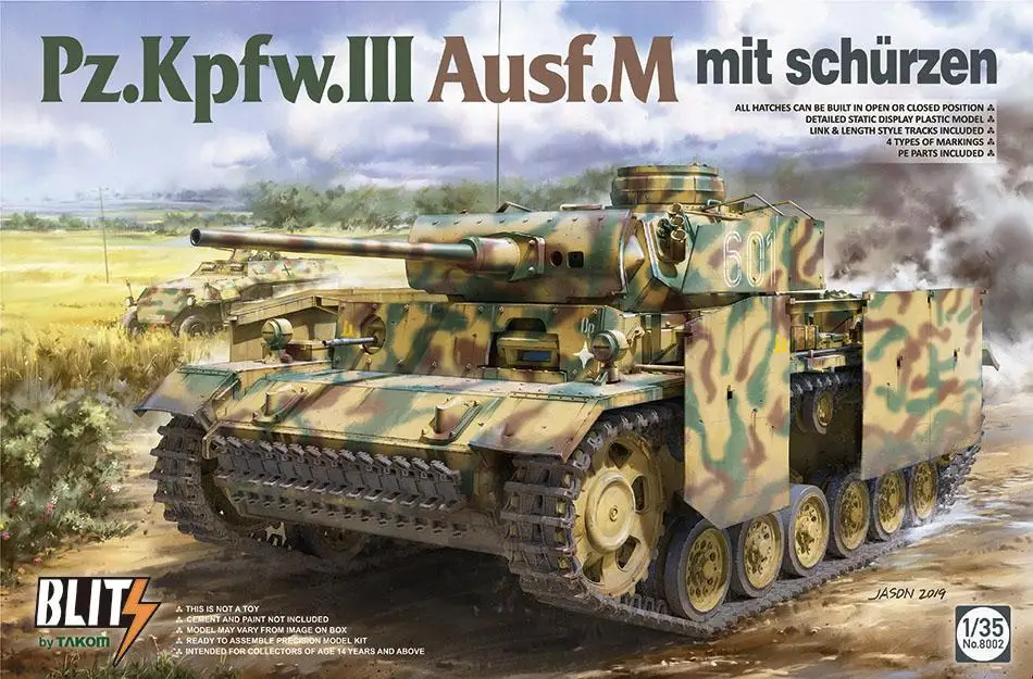 

TAKOM 8002 1/35 Pz.Kpfw.III Ausf.M mit schurzen BLITS BY TAKOM 2020 assemble