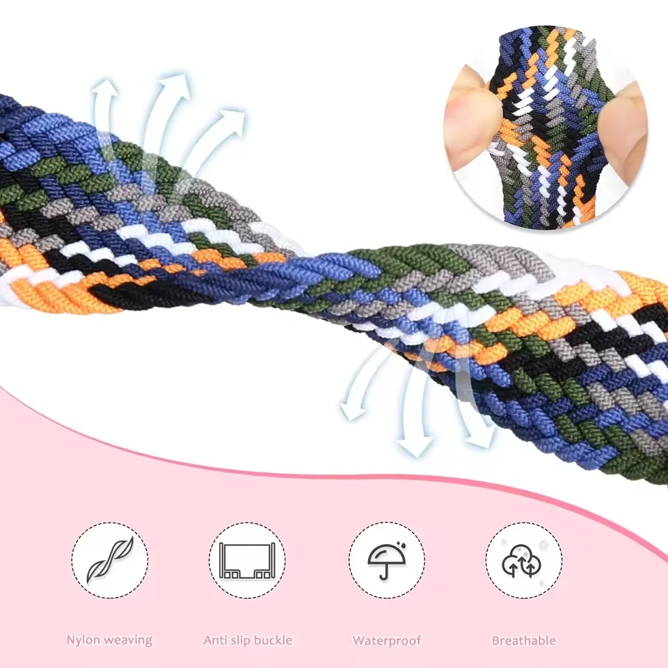Nylon Braided Magnetic Buckle Strap - Breathable & Comfortable Replaceable Band