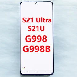 SUPER AMOLED With Defect G998B LCD For Samsung S21 Ultra Display Touch Screen 6.8'' With frame For S21U SM-G998F/DS G998F Screen