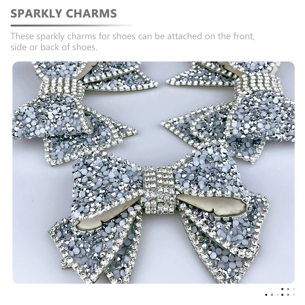 2 Pcs Handmade Resin Diamond Shoe Accessories Decors Wedding Charms for Pumps Rhinestones Jewelry Bowknot Crystals 2