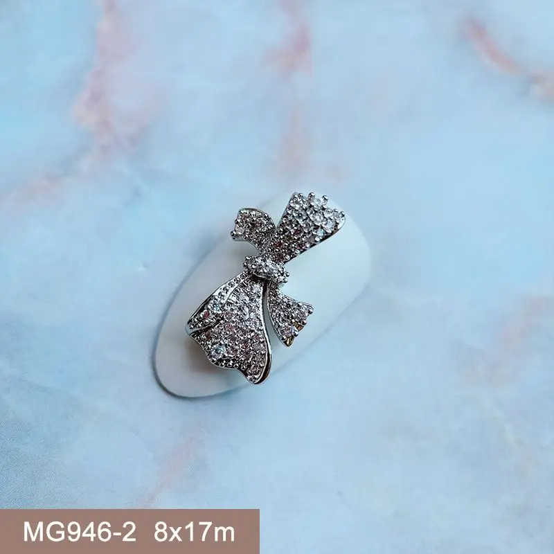 10 stücke Luxus Hohl Tropfen Bogen Schlange Zirkon Kristalle Metall Nägel Schmuck Dekorationen Nail art Zubehör Charms Teile Liefert – Detail 16