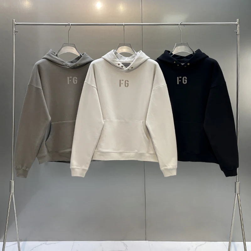 

Fw21 Essentials Flocking logo FG Hoodies Men's Hip hop Hooded Pullover Sweatshirt Oversize High Quality 7th Collection Hoodie