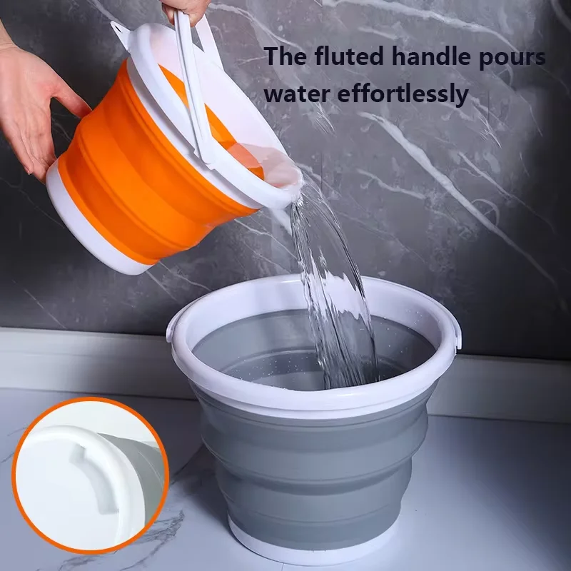 Folding bucket 3L Collapsible Bucket Portable Folding Water Bucket Car Washing Fishing Household Plastic Travel Outdoor Camping