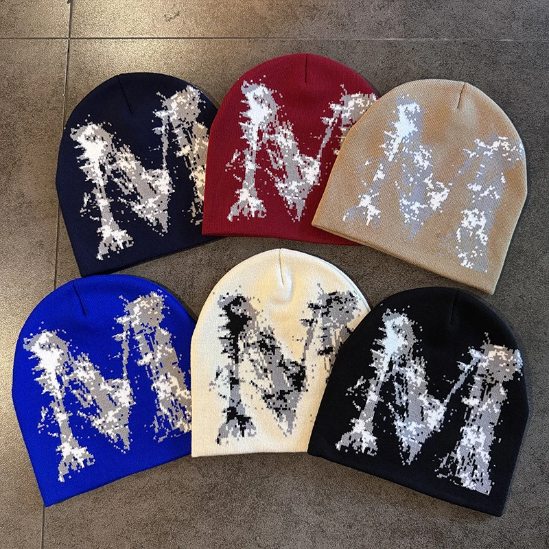 Winter Herbst Warme Mützen Frauen Männer Y2K Stern Muster Outdoor Schädeldecke Skifahren Hut Kalten Hut Hip Hop Radfahren Stricken Gorras Geschenk – Detail 3