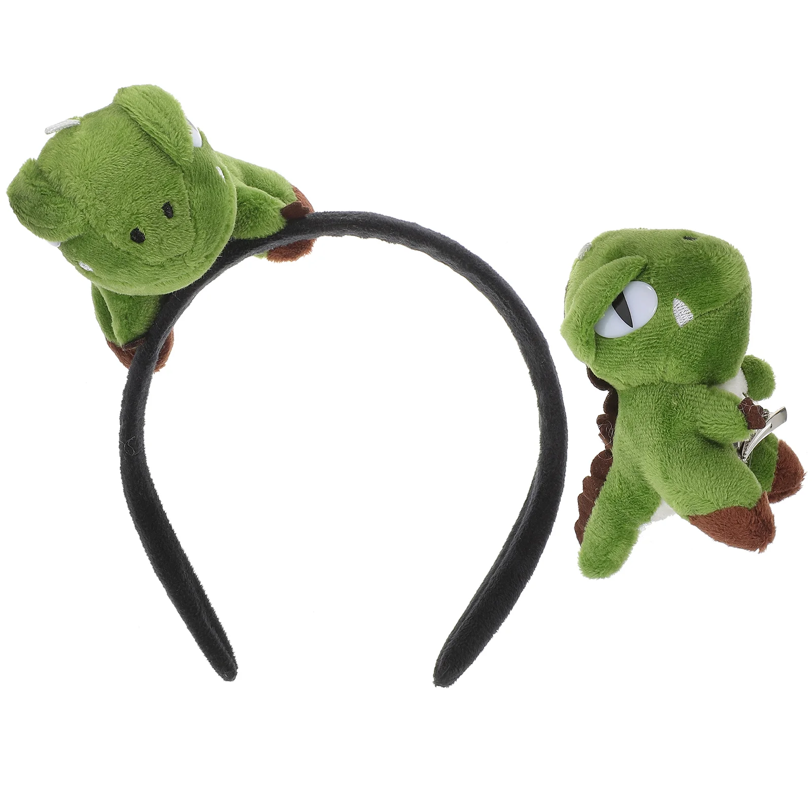 

2 Pcs Dinosaur Headband Hair Clips for Kids Hairpin Cosplay Halloween Plastic Child