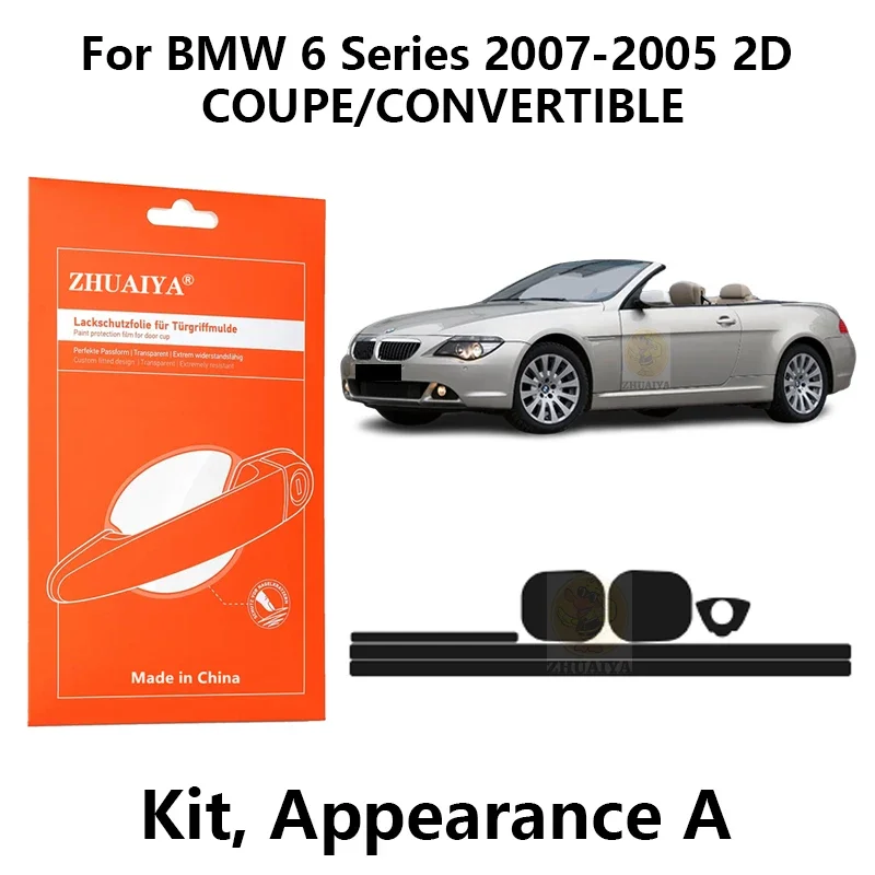 

Защитная пленка ZHUAIYA для красок дверной ручки, ТПУ PPF для BMW 6 серии 2007-2005 2DCOUPE/CONVERTIBLE