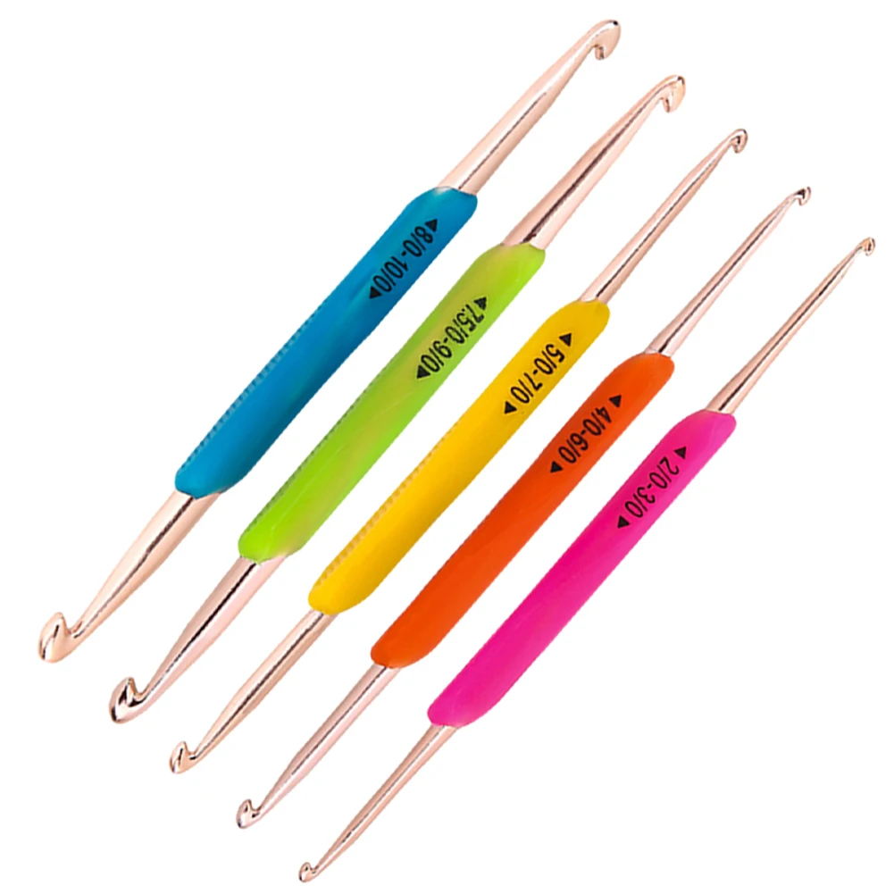 

Dual Head Aluminum Crochet Hooks Silicone Handle for Comfortable Grip Premium Quality Knitting and Crochet Tools