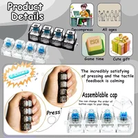 1PC Light Up Keyboard Keychain Stress Relief Clickable LED Button Toy for People with Anxiety Office Desk Accessory 4