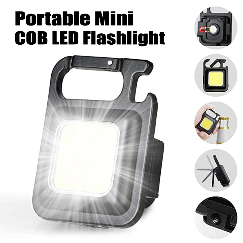 Multifunctional Mini Led Working Light Glare Cob Keychain Light