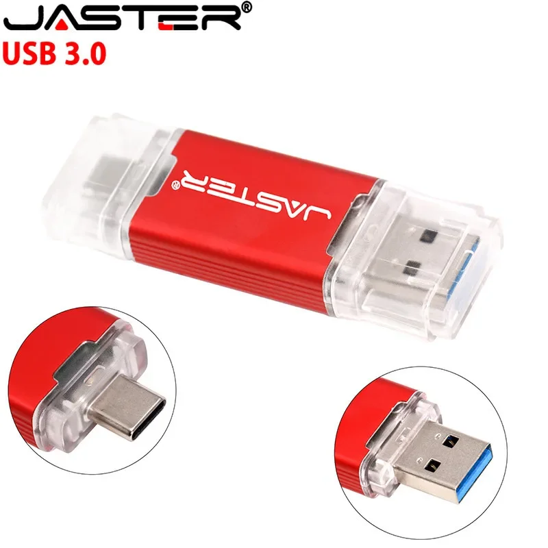 

USB-флеш-накопитель JASTER TYPE-C, мини-USB 3,0, 32 ГБ, 128 ГБ, 64 ГБ