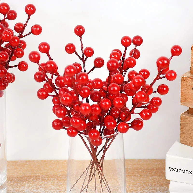 1Pcs Artificial White Berries Stems Christmas Berry Branches For Flowers  Arrangements&Home DIY Crafts Fake Snow Tree Decorations - AliExpress