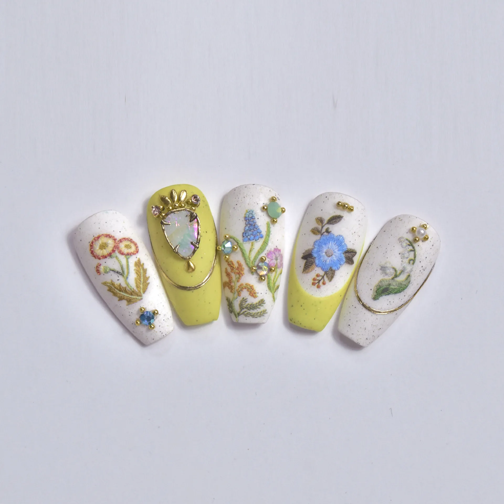 Flowers Embroidery Design 5D Soft Micro-carved Self Adhesive Nail Art Stickers 3D Manicure Decals nail stickers nail art tools nail decals