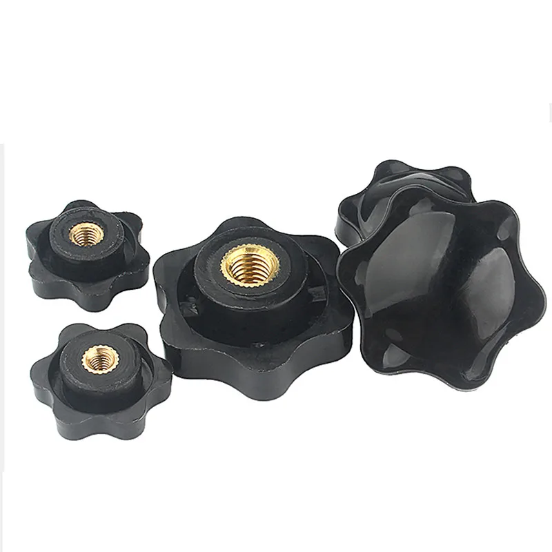 Thumb Nuts 10/5 PCS M5 M6 M8 M10 Plum Hand Tighten Nuts Handle Thread Star Mechanical Black