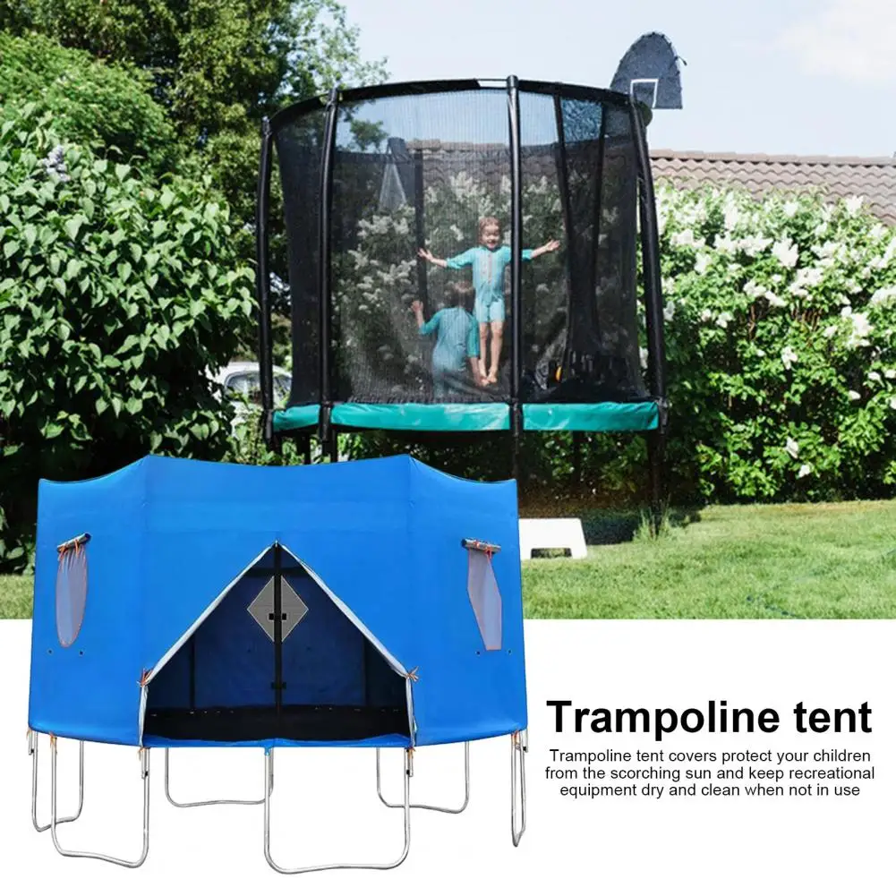 6/8/10FT 183-306cm Trampoline Tent Cover UV Resistant Waterproof Oxford Cloth Universal 6 Straight Poles Trampoline Sunshade