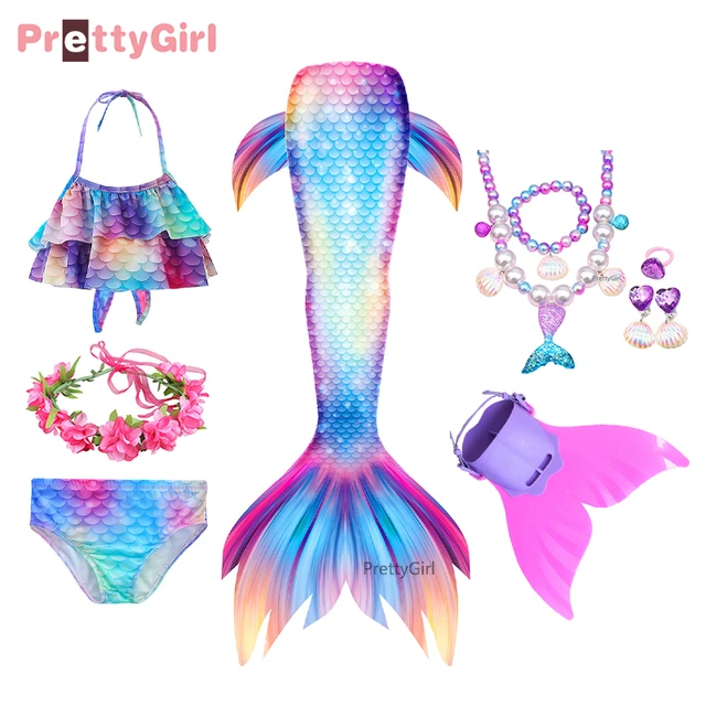 Nuovo nuoto coda di sirena con Bikini sirene costumi da bagno Costume  Cosplay bambini Costume da sirena per regalo festa di compleanno -  AliExpress