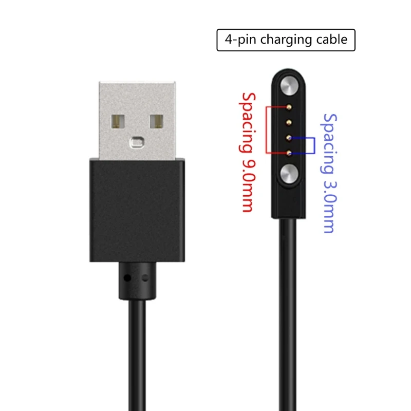 

USB-кабель для зарядки с магнитным магнитом, 4 контакта, 9 мм, 3,0 места, для аксессуаров для часов P03/MT1