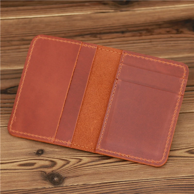 Wallet Stylish Men's Card Bag Leather Simple Small Ultra-thin Mini Credit Card Bank ID Cards Holder Multi-purpose Wallets 5
