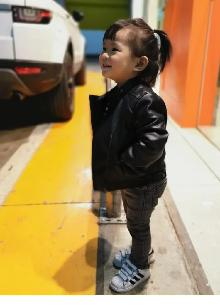 2024 Frühling Herbst Mädchen Pu Leder Motorrad jacke 1-10 Jahre Kinder kleines Mädchen Oberbekleidung Mantel Kleinkind Baby Mädchen Laufsteg Outfit – Detail 19