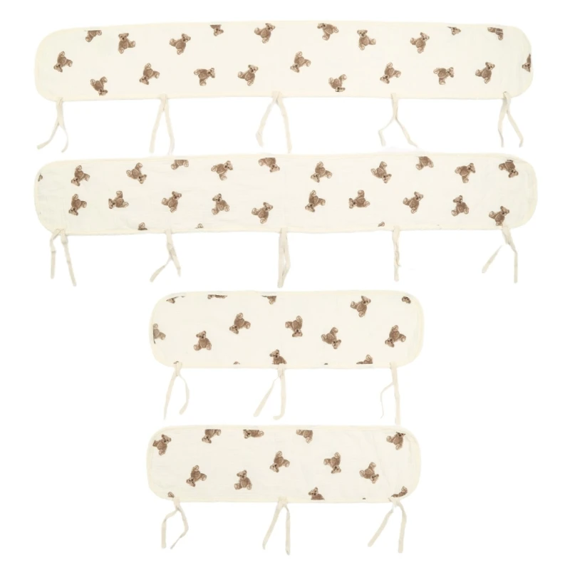 Baby Bed Soft Edge Protector Baby Crib Rail Cover Protector Set Wrapped Rail Cover Crib Guard Anti-Collision Strip 4Pcs/Set
