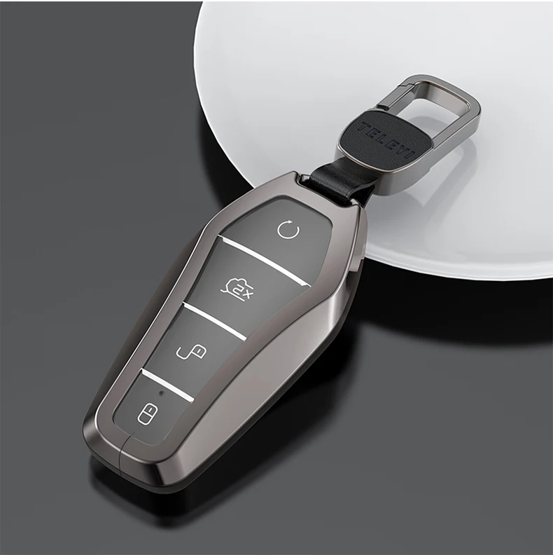 For BYD Atto 3 Yuan Plus 2022 2023 Car Aluminium Alloy Key Cover Protective Shell Case Buckle Modificated Auto Accessories