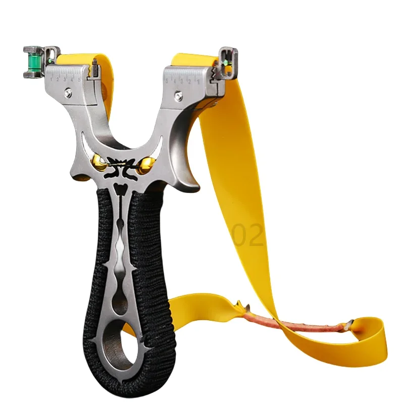 

Outdoor Hunting Laser Aiming Metal Slingshot Shooting with High Precision Fast Pressure and High Power Card Slingshot