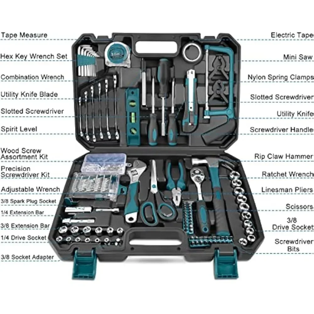 Sundpey Household Tool Kit 257-PCs - Home Auto Repair Set Complete General  Hand Tool Set - Tool Kits for Handyman