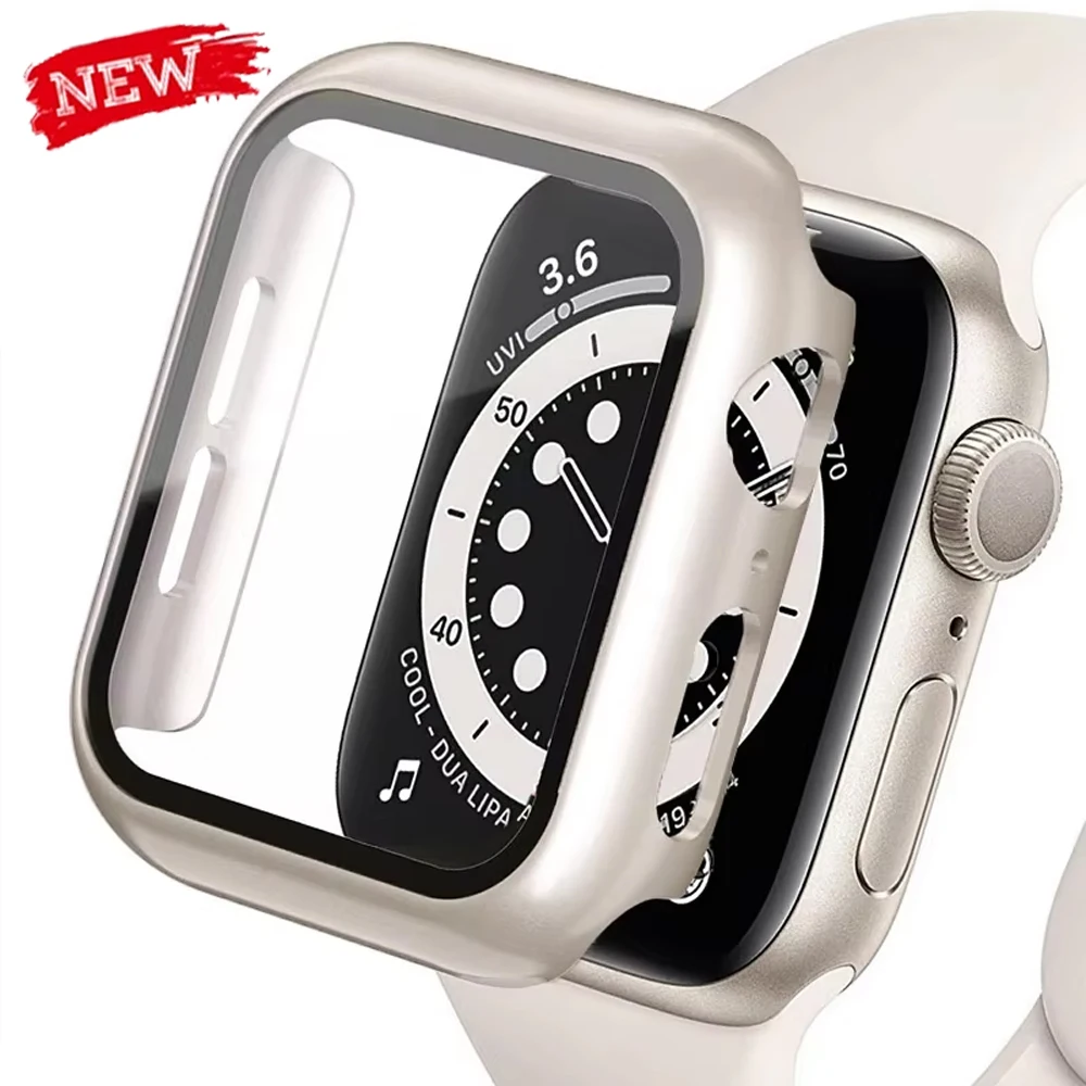 Enhanced Protective Watch Cover with Glass Screen Protector - Premium Bumper Case