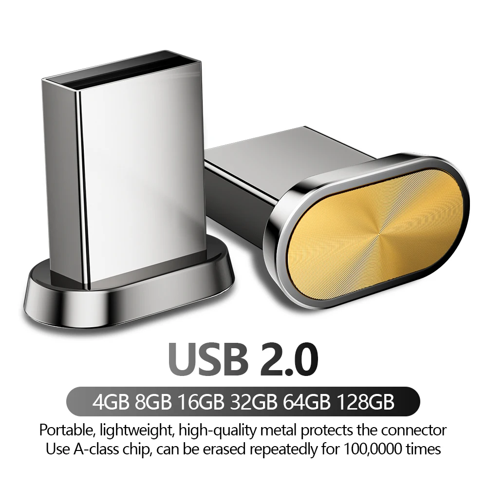 미니 메탈 USB 2.0 플래시 드라이브 128GB 비즈니스 기프트 메모리 스틱 64GB 버튼형 펜 드라이브 32GB 블루 USB 스틱 16GB U 디스크 8G 4G 128M