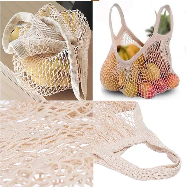 Eco-Friendly Cotton Mesh Reusable Grocery and Produce Tote Bag