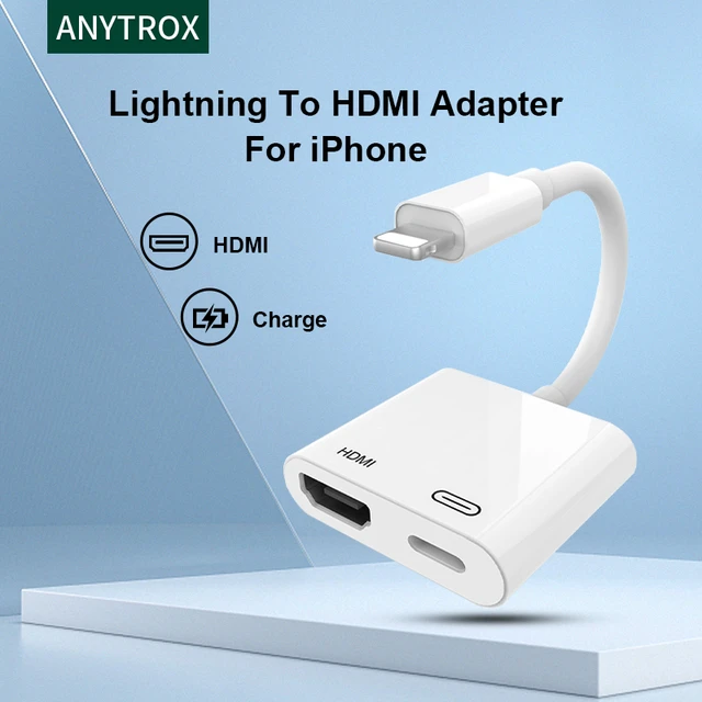 Adaptador AV Digital Lightning a HDMI para iPhone 14/13/iPad a TV  1080P/lector de