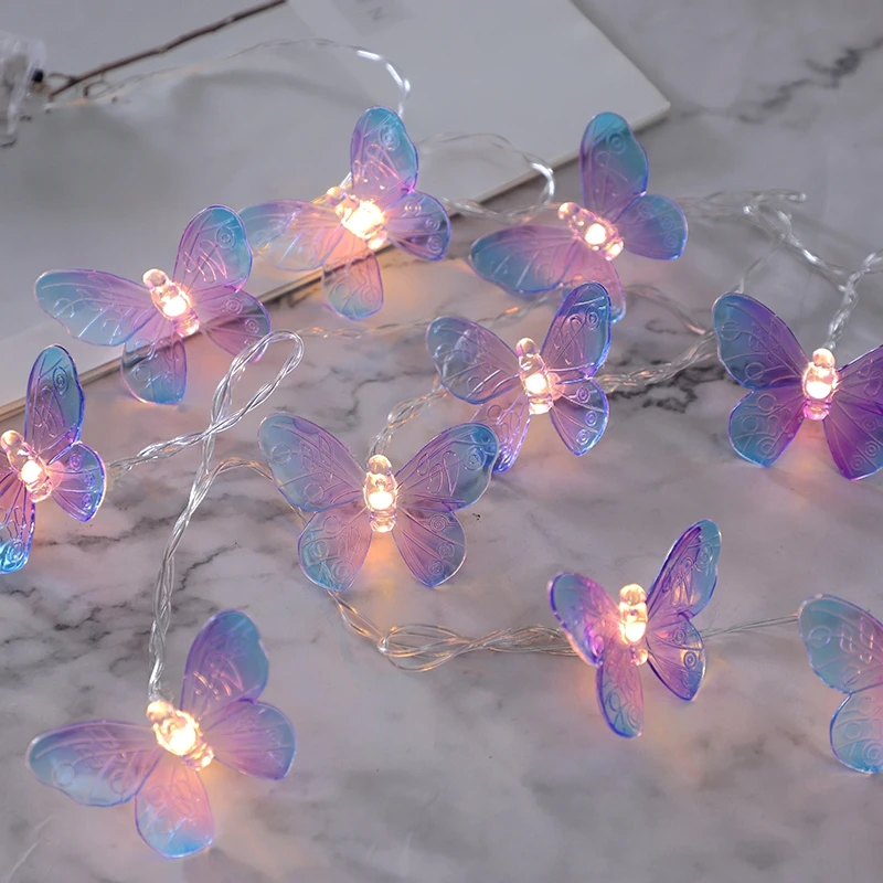 1,5 M 10LED Schmetterling Saiten Girlande Mädchen Schmetterling Geburtstag Party Hochzeit Hause Dekorationen Kinder Weihnachten Geschenk Fee Licht