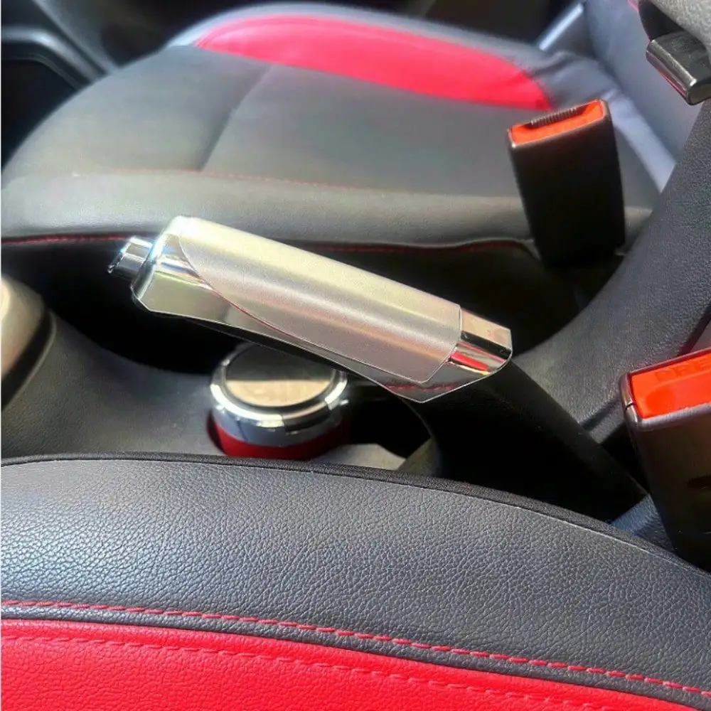 1pc Car Handbrake Cover, Carbon Fiber Pattern, Handbrake Decoration Sleeve, Protector, Peach Wood Color