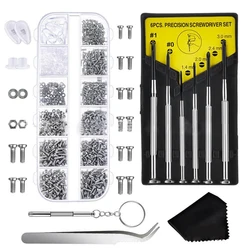 6 pçs durável óculos ferramenta de reparo com 1100 pçs reparação óculos parafuso óculos óculos de sol relógio de reparação óculos kit ferramentas