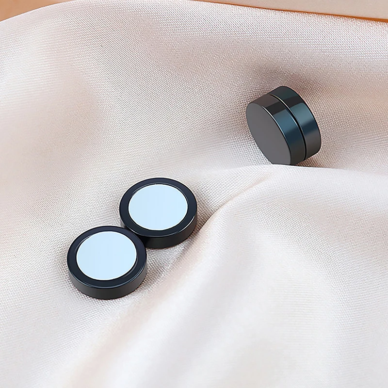 1/16 Pairs Magnetic Stud Earrings Men Stainless Steel Non-Piercing Cross Dangle Hoop Earrings Unisex CZ Magnet Clip on Earring 4