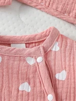 Baby Girls 4pcs Summer O-Round  Cotton Soft Printing Heart Streetwear Cute Bodysuit 5
