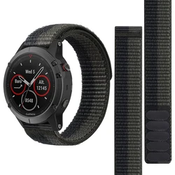 Premium Hook Loop Nylon Watch Strap Bracelet Wristband - 26mm Tactix Delta (Black with Grey)