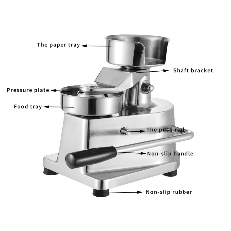 Manual Hamburger Press Stainless Steel 100mm-150mm Burger Forming Patty Makers Multifunctional Round Meatloaf Machine